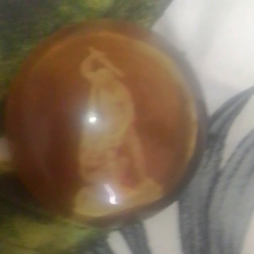 Glass paperweight sphere with - glass,