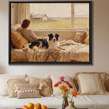 Border Collie Oil Painting