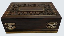 Hand-Carved Wooden Box with