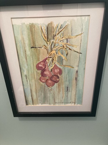 Water colour red onions - water,