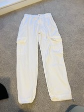 Ladies White Cargo Trousers