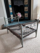 Antique Victorian Doll's Wrought Iron Bed
