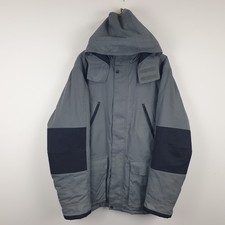 TIMBERLAND Pro Series Jacket Mens Large Grey Chore Hooded Workwear Rain Coat