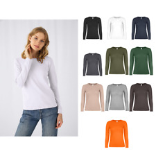 B&C Collection Women's Long Sleeve T-Shirt TW06T - Regular Fit Cotton Plain Tee