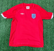 England FC 2010 2011 Away T-Shirt | Red Umbro Kit Child Boys 6-7 Years Football
