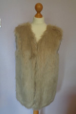 Gilet By Atmosphere Size L (14-16) Beige Faux Fur Front Knitted Back Sleeveless