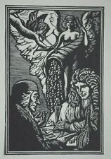 Fortune Teller Cupid Woodblock Print C1928 Original Woodcut W Jones