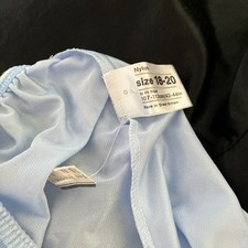 Retro VTG BHS Waist Slip 18-20 Pale Blue Silky Nylon NWT Lace Trim Lingerie