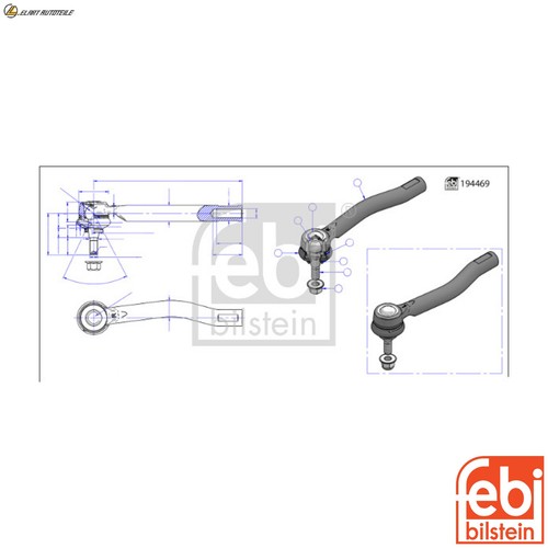 Tie rod end 194469 - rod, nissan