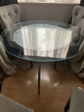 Round Glass Dining Table 104cm