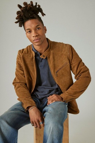 Leather jacket men brown - jacket,