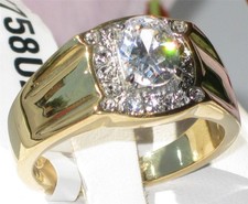 Mens gold ring oval pinky