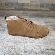 Toms Bota Mens Chukka Boots Sz 11.5 Toffee Suede Faux Shearling Moccasin Shoes