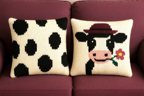 Knitting pattern aran knit - aran, cow