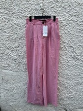 Zara pink linen look casual