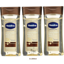 3 X Vaseline Intensive Care Cocoa Radiant Body Gel Oil 200ml FREE UK DELIVERY