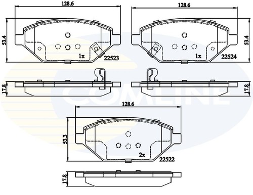 Comline front brake pad set - front,