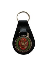 BLACK  LEATHER KEYRING/ FOB