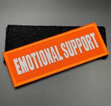 Emotional Support Dog Patch Harness Pet Bright Orange Reflective Hook & Loop