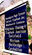 RM BUS PART DESTINATION BLIND MITCHAM HACKBRIDGE CARSHALTON. MERTON (AL) 1973
