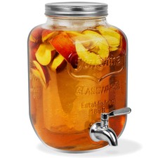 HEFTMAN Beverage Dispenser Glass Drinks Cocktail Juice Punch Jug (3.7 Litre)