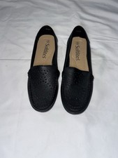 Black Leather Loafers with A