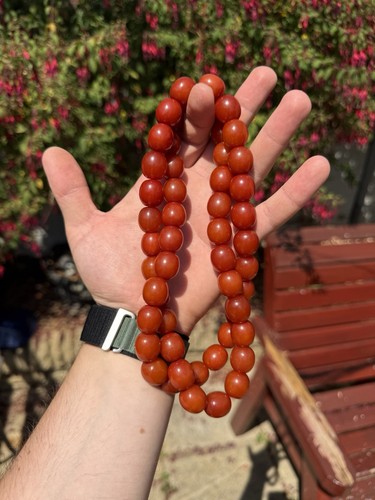 Cherry amber bakelite - amber, necklace