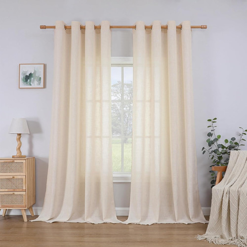 Linen curtains eyelet - curtains, sheer