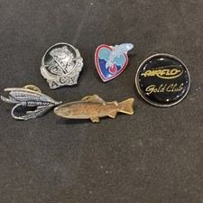 Fishing Lapel Badges Qty 5