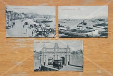 Three rare vintage postcards of MALTA - Stiema tram harbour
