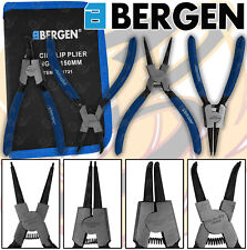 BERGEN 4 PC 6" Circlip Pliers Internal External Bent Nose Straight Tip Snap Ring
