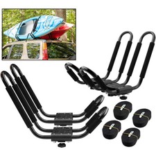 4 X Strong Car Roof Rack Carrier Universal J Bars Canoe Luggage Rack Twin Tube