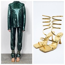 ZARA HEELED SPIRAL SANDALS