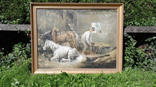 Fine art horses stable - art, 'horses