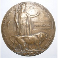 WW1 Death Penny Plaque EVAN