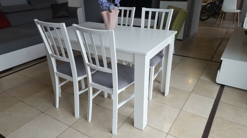 Set white extending dining - of,