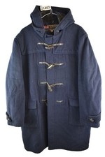 GLOVERALL Blue Duffle Coat size 42 Mens Hooded Overcoat Vintage Casual Outdoors