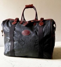 Mulberry Vintage Large Travel Bag Black Leather and tan leather straps 