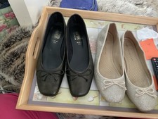 RIVA Ballerina pump shoes - Size: 6 and M&S gold ballet pumps 