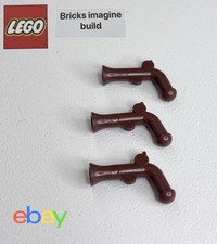 3 x Lego Minifigure Part 2562 Reddish Brown Pistol Gun - Pirate - 14A