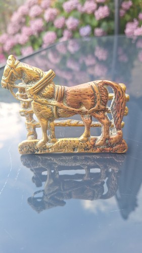 Vintage brass horse letter - brass,