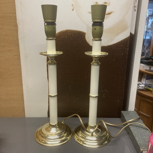 Vintage pair brass lamps - pair, of