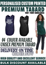 Personalised Custom Printed Premium Tabard logo Workwear Cleaning Apron kitchen