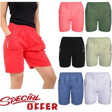 LADIES SHORTS HALF ELASTICATED