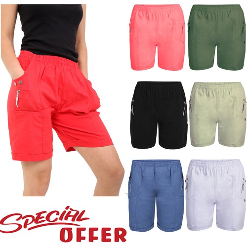 Ladies shorts half elasticated - half,