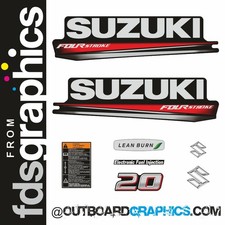 Suzuki DF20 20hp four stroke (2019) outboard engine decals/sticker kit