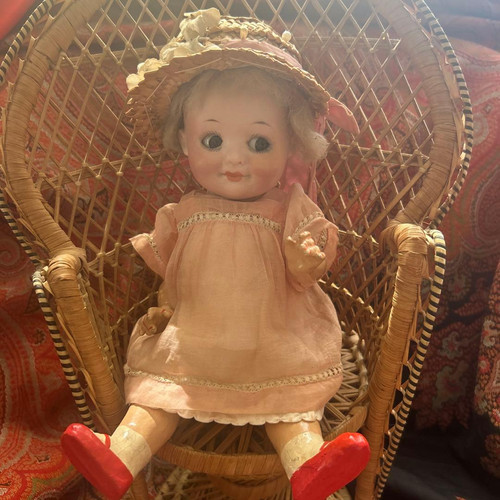 Antique bisque doll - antique,