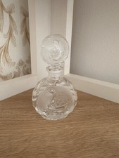 Vintage Pressed Glass Perfume Bottle with Swan Motif – Vanity Collectible