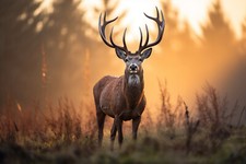 STAG DEER ANIMAL CANVAS PICTURE PRINT WALL ART