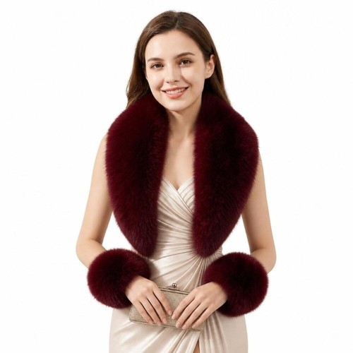 Faux fur scarf cuffs - faux,